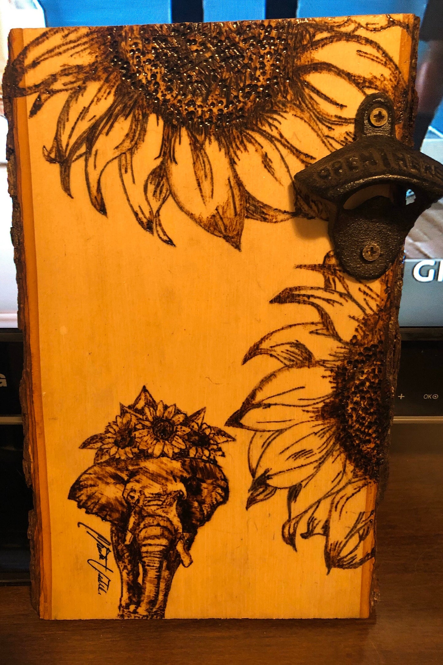 Wood Burned Cask Iron Beer Opener or Plaque (Custom Design)